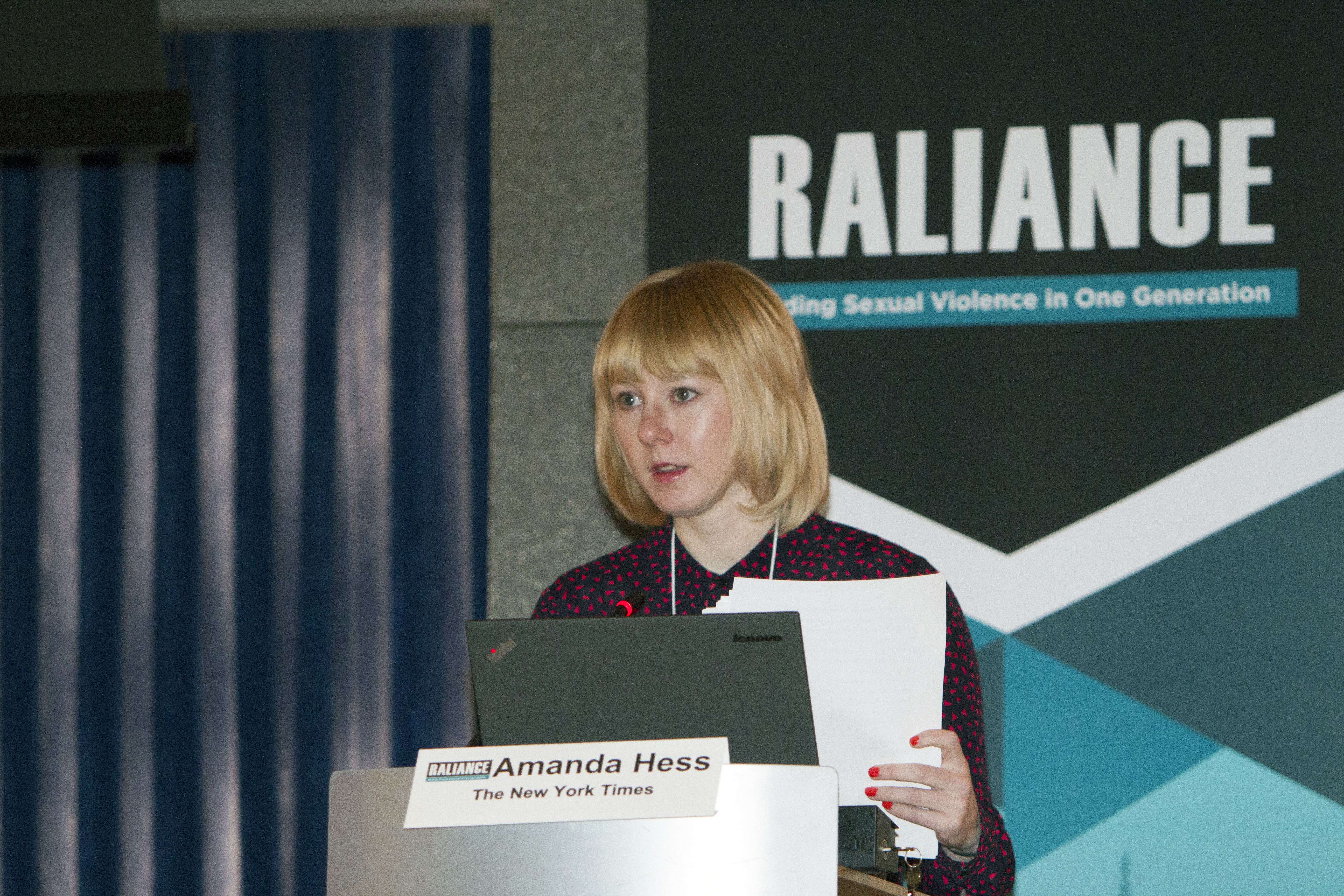 Amanda Hess speaks at the Raliance Media Summit