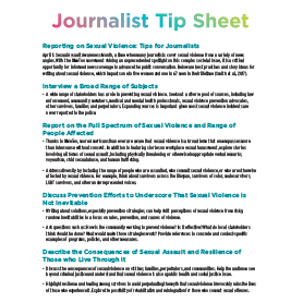 Journalist Tip Sheet