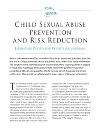 Child sexual abuse prevention and risk reduction