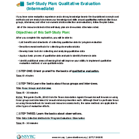 Self-study plan worksheet: qualitative evaluation (intermediate)