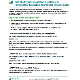 Self-study plan: Integrated, Creative, and Participatory Evaluation Approaches (intermediate)