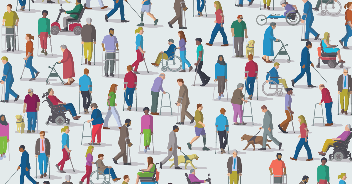 Illustration of various people with different disabilities