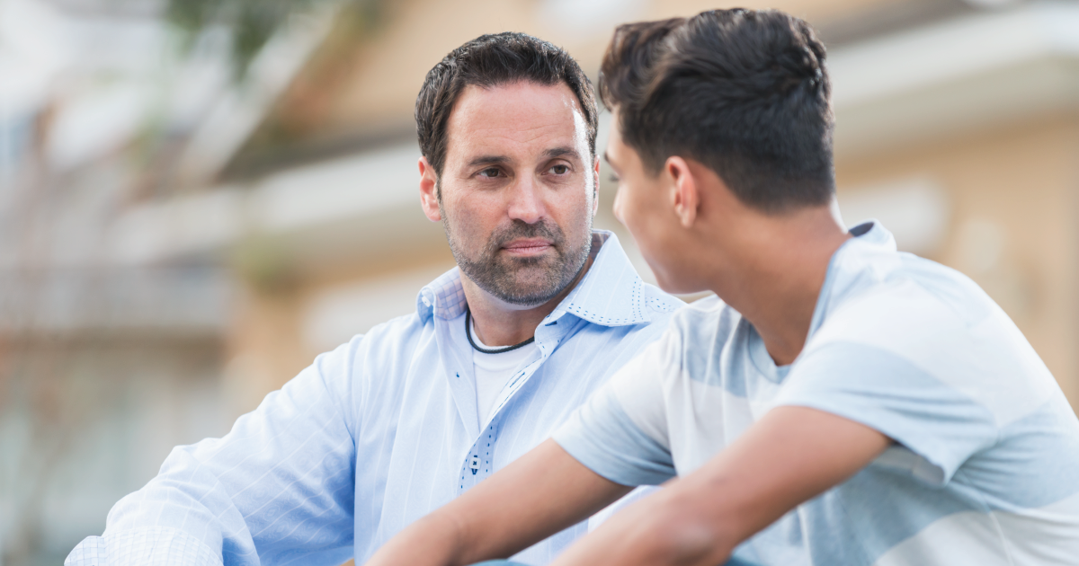 Father talks to son about consent