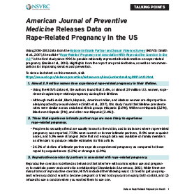 Rape-Related Pregnancy and Association with Reproductive Coercion in the U.S.