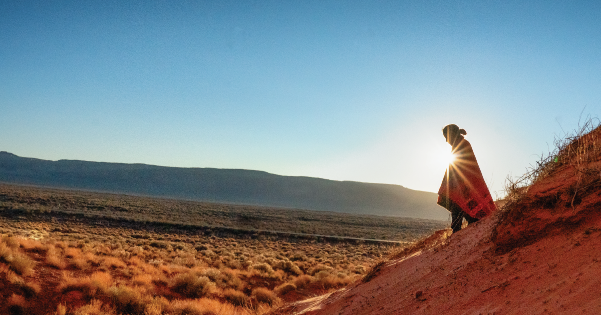 Person standing in Monument Valley