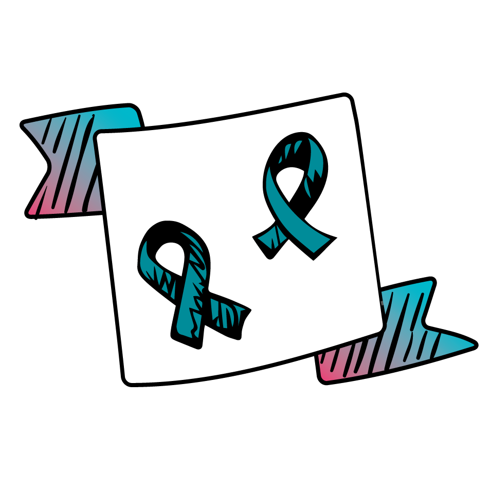 Image of two teal ribbons