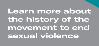 Learn more about the history of the movement to end sexual violence  