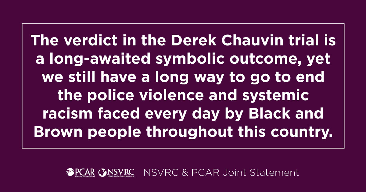 The verdict in the Derek Chauvin trial is a long-awaited symbolic outcome, yet we still have a long way to go to end the police violence and systemic racism faced every day by Black and Brown people throughout this country.