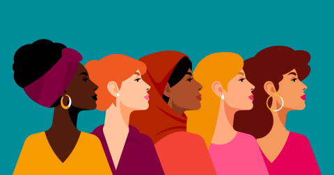Illustration of five women of various ethnicities