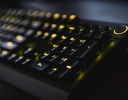 Black keyboard with light up yellow keys