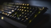 Black keyboard with light up yellow keys