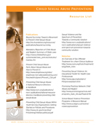 Child Sexual Abuse Prevention Resource List Cover