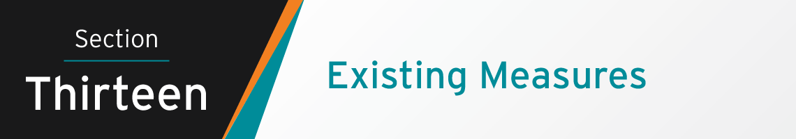 Section Thirteen Banner: Existing Measures
