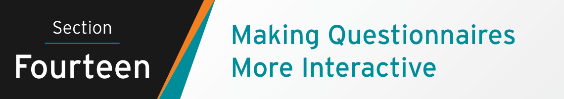 Section Fourteen Banner: Making Questionnairies More Interactive