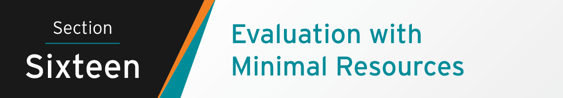 Section Sixteen Banner: Evaluation with Minimal Resources