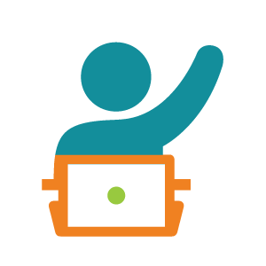 graphic of person raising hand