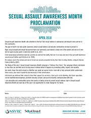 Sexual Assault Awareness Month Proclamation