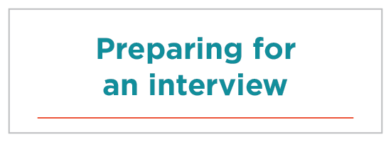 Preparing for an interview