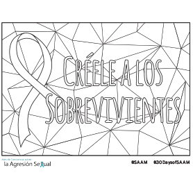 Coloring page that says "Creele a los sobrevivientes"