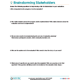 Brainstorming Stakeholders