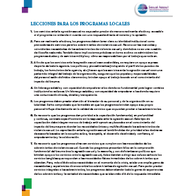 Lecciones Para Los Programas Locales