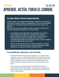 Learn. Act. Change. Spanish