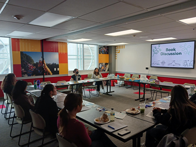 Photo of book club discussion